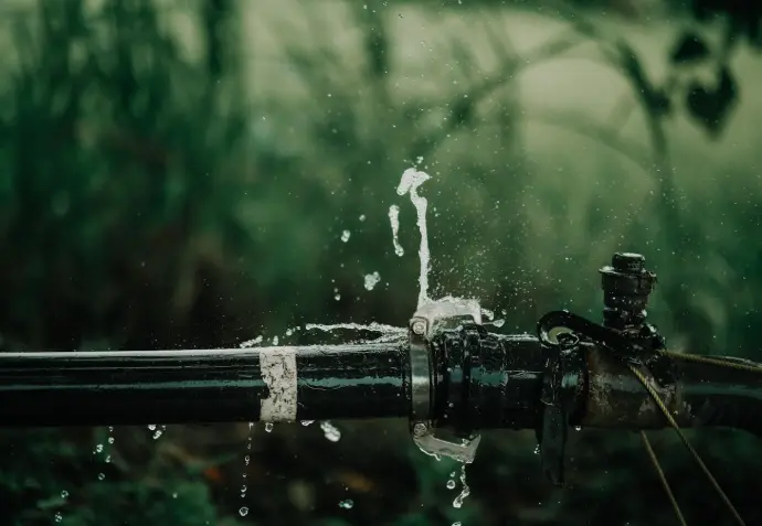 Riego por goteo realizado para plantas